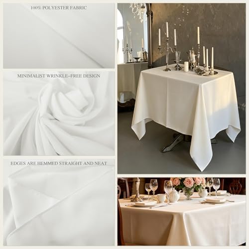 DRESSMAKER 6 Pack Ivory Table Cloth Rectangle 60X102 Inch Fit 6FT Table - Image 5
