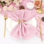 60Pack Light Pink Cheesecloth Napkins Rustic Boho Gauze Napkins 20"x20" by REWOMC