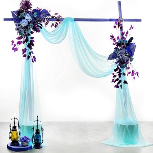 Pack of 2 Wedding Arch Drape Panel Fabric 30" x 50ft - Teal - Image 2