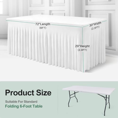 BDDC One-Piece Spandex Table Cloth Skirt for 6FT Rectangle Tables - Image 3