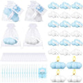 Treela 24 Sets Cloud Tealight Candles Party Favors, Classic, Blue and White by Treela