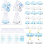 Treela 24 Sets Cloud Tealight Candles Party Favors, Classic, Blue and White by Treela