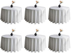 DRESSMAKER 6 Pack Round Table Cloth 90 Inch White Cloth Fit 6FT Round Table by Dressmaker