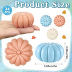Maxcheck 24 Sets Fall Little Pumpkin Baby Shower Favors Soap Party Favors Include Pumpkin Soap Themed Tags Organza Bag for Thanksgiving Wedding Decoration Bridal Gender Reveal (Boy Blue) - Image 2