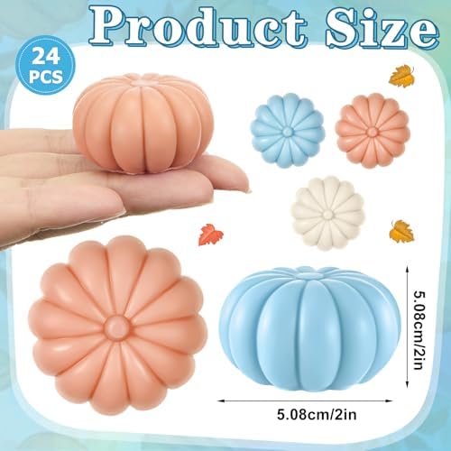 Maxcheck 24 Sets Fall Little Pumpkin Baby Shower Favors Soap Party Favors Include Pumpkin Soap Themed Tags Organza Bag for Thanksgiving Wedding Decoration Bridal Gender Reveal (Boy Blue) - Image 2