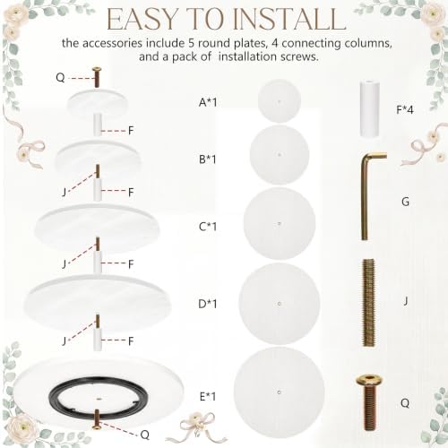 Funnymoom 5 Tier Large Round Cupcake Stand for 100 Cupcake Rustic Cupcakes Tower 360° Rotatable White Cupcakes Holder Table Display Dessert Stand for Birthday Graduation Baby Shower Wedding 20.9'' - Image 5