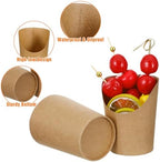 100 Sets Small Charcuterie Cups with Sticks, 8 Oz Disposable Paper French Fry Holders (100 Cups + 200 Cocktail Picks), Snack Boxes Appetizers Cup, Party Board Favor for all Occasions - Image 5