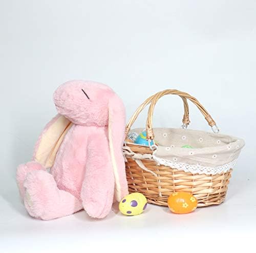 Wicker Basket Gift Baskets Empty Oval Willow Woven Picnic Basket Easter Candy Basket Storage Basket Wine Basket with Handle Egg Gathering Wedding Basket (Natural) - Image 3