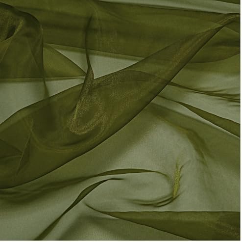 30 Yard Organza Fabric 44" Wide for Wedding Event Décor - Olive Green - Image 4