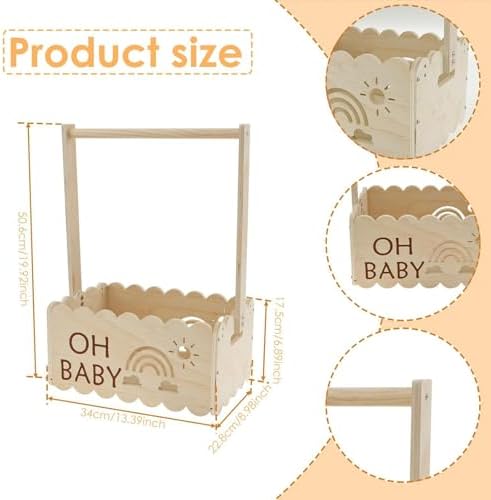Infant Shower Crate Storage Bin Container Decorative Box Display - Image 7