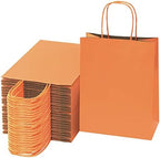 Nexmint Orange Gift Bag 8"x10.5": 96 Pack Bulk Medium Kraft Paper Bags with Handle. Great for Holiday Party, Autumn Festivities, Favors, Goodie, Candies, Shopping, Business, Retail - Image 4