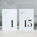 White Wedding Table Numbers 1-15 with Stands, 5"x7" White Acrylic Table Numbers, Perfect for Wedding Reception, Party, Anniversary, Event by JINMURY