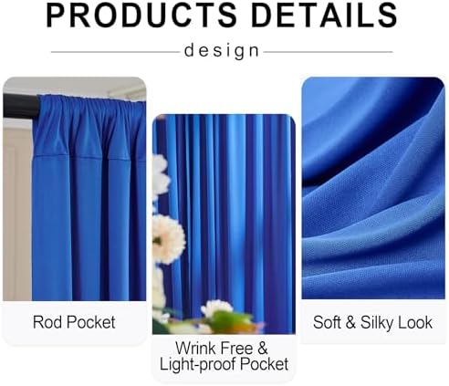 gogoparti 15ft x 10ft Royal Blue and Navy Blue Backdrop Curtains Panels for Parties Wedding, Wrinkle Free Backdrop Drapes for Wedding Birthday Party Background, 6 Panel 2.5x10ft - Image 4