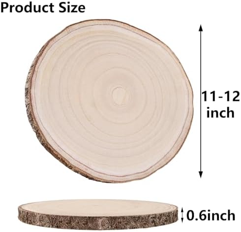 10 Pcs Natural Paulownia Wood Slices 11-12 Inches, for Centerpieces Table Decorations,Unfinished Rounds Wood for Crafts, for Rustic - Image 2