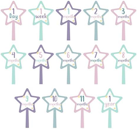 Lulujo Baby’s First Year Milestone Blanket and Card Set | 40in x 40in (Something Magical) - Image 4