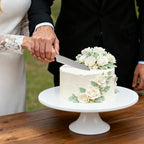 10 Inch White Porcelain Wedding Cake Stand with Knife and Server Set - Image 7
