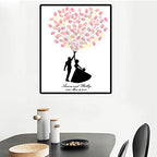 Personalize Wedding Guest Book with Ink Pads Sweet Lover with Balloons DIY Fingerprint Signature Canvas Painting for Guests Sign-in Book Unique Wedding Gift-80x120cm - Image 4