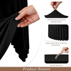 12 Pack Black Round Spandex Tablecloths, 5FT/60In Fitted Stretchy Table Cloth with Skirt, Washable Tablecloth, Circle Wrinkle Free Table Cover for Wedding Party Dining Banquet Events - Image 4
