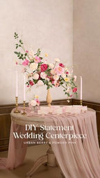 Ling's moment Artificial Blush Flowers Combo, Berry Pink & Cream, Deluxe - Image 4