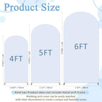 FOTSHARER Arch Backdrop Cover Set of 3 White Arch Cover Backdrop Fabric 4FT 5FT 6FT Spandex Fitted Arch Cover for Bridal Baby Shower Chiara Arched Stand Covers Wedding Balloon Arch Covers for Parties - Image 2