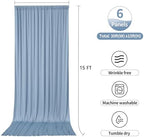 30ftx15ft Dusty Blue Backdrop Curtains for Parties, Wrinkle Free Polyester Photo Backdrop Drapes 6 Panels 15 ft Long Back Drop Cloth Drapery for Wedding Birthday Photography Background Party - Image 6