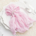 100 Pack Light Pink Cloth Napkins 21x21 Inches Light Pink Cheesecloth Napkins Set of 100 Washable Dinner Table Napkins for Wedding Summer Bridal Baby Shower Rustic Boho Cotton Gauze Party Table Decor - Image 6