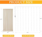Tulle Backdrop Curtain with Lights Sheer Champagne Curtain Backdrop 20x10ft - Image 2
