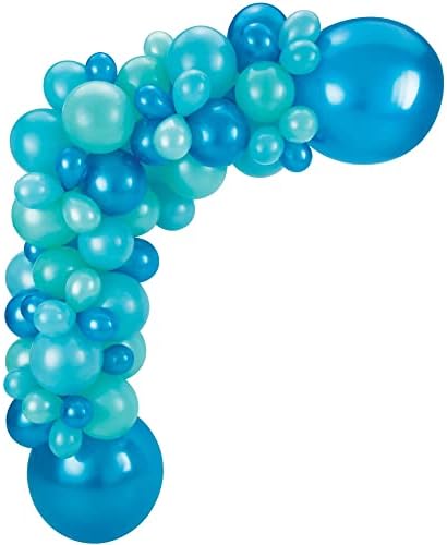 Multicolor Latex Balloon Garland Kit - 5" - 24" - Perfect for Birthdays, Weddings, & Events, Aqua, Pack of 74 by AmscanPartySupplies