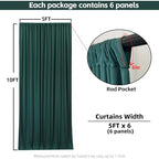 30x10FT Dark Green Backdrop Curtains for Wedding Parties, Wrinkle Free Photo Backdrop Curtains for Wedding Birthday Party Baby Shower, Fabric Drape with Rod Pockets 5ft x 10ft, 6 Panels - Image 4