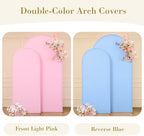 Pink and Blue Arch Cover 2 Set- 7.2 and 6ft Gender Reveal Arch Backdrop Cover Spandex Arch Stand Covers for Baby Shower Boys or Girls Birthday Party Banquet Photo Background Decorations - Image 2