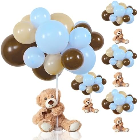 Bear Baby Shower Decorations, 185 Balloon Kit,Brown, Nude, Blue by Meooeck