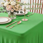2Pack Spandex Tablecloth for 6FT Rectangle Tables,Table Skirt - Image 5