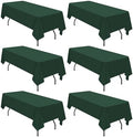 6 Pack Tablecloth 60 x102 inch Polyester Table Cloth for 6 Foot Rectangle Tables,Stain and Wrinkle Resistant Washable Fabric Table Covers Polyester Hunter Green Table Clothes for Wedding,Party,Banquet by YMHPRIDE