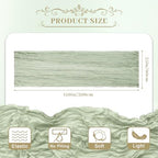 Le courant 12pcs 10Ft Cheesecloth Table Runner, Rustic Boho Gauze Cheese Cloth Runner Table Runner for Weddings Bridal Baby Shower Birthday Holiday Parties Home Decor, Sage Green - Image 3