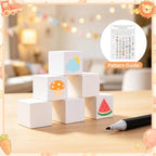79 PCS Baby Shower Game Kit, Fun Baby Shower Blocks Decorating Game Includes 52 Wooden Blocks, 24 Markers, 1 Game Sign, 1 Storage Box and 1 Pattern Guide, Suitable for Boys and Girls, White - Image 5