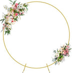 Wokceer Round Backdrop Stand 7.2FT Gold Metal Circle Balloon Arch Frame by Wokceer