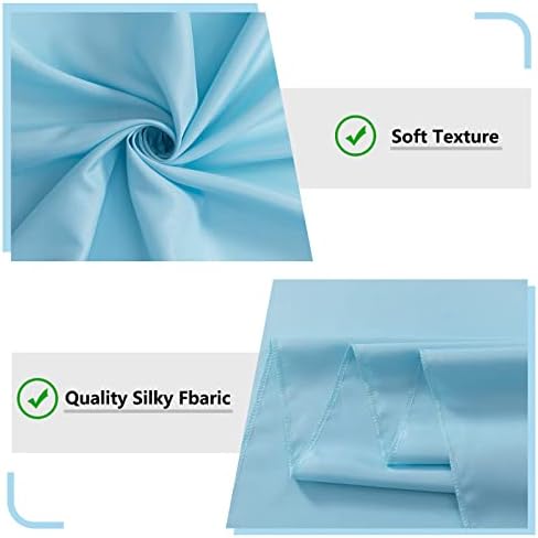 MYSKY HOME Light Blue Backdrop Curtains for Parties, Weddings, Stage, Baby Showers, Birthdays - 5ft x 10ft, 2 Panels with Rod Pocket Sliding Drapes - Image 6