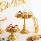 HBlife 3 PCS Gold Cake Stand Set (8"/10"/12" Cake Plate), Metal - Image 4