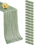 Sage Green Cheesecloth Table Runner 16 Pack 21x120 Inch Gauze Easter Spring Table Runner Sheer Polyester Cheese Cloth Boho Table Runners Decor for Wedding Baby Shower Candlelight Dinner by Unknown