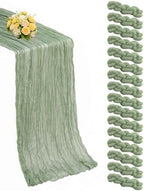 Sage Green Cheesecloth Table Runner 16 Pack 21x120 Inch Gauze Easter Spring Table Runner Sheer Polyester Cheese Cloth Boho Table Runners Decor for Wedding Baby Shower Candlelight Dinner by Unknown