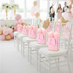 Yeaqee 50 Pcs Metallic Paepr Gift Bags Bulk with Handles,Pink Gold - Image 6