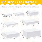 Leinuosen 7 Pcs Large Buffet Risers Set 6" to 12" Rectangle Acrylic Display Box Catering Dessert Table Riser Food Display Decorative Stand with Hollow Bottom for Catering Supplies(White) - Image 2