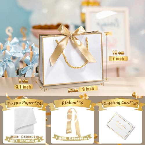 DOYIDE 30 Pcs Thank You Gift Bags with Tissue Paper & Handles, 9x7x3.1inch - Image 5
