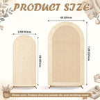 Mindsoft 2 Pcs Arch Backdrop Cover 6ft and 7.2ft Spandex Stand Cover for Baby Shower Birthday Wedding Bridal Shower Party Decorations (Natural,Boho Rattan) - Image 2