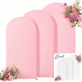 White and Pink Arch Backdrop Cover 7.2FT 6.6FT 6FT Arch Covers Stretchy Backdrop Set of 3, Wedding Arch Cover Spandex Fitted Double-Color Fabric Arch Covers for Party Baby Shower Birthday Decoration by Tao-GePartyDecorations