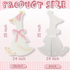 One Silly Goose Birthday Decorations Life Size Cardboard Cutout 35 x 24 Inch, Silly Goose Backdrop Stand Up for 1st Birthday Party, Baby Shower & Duck Farm Animal Birthday Photo Prop (Peach Pink) - Image 2