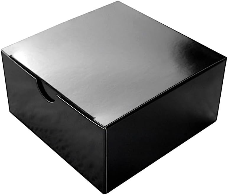 100 4 x 4 x 2" Black Cake Wedding Favors Boxes with Tuck Top for Wedding Party Birthday Candy Gifts Decorations Supplies by BalsaCircle