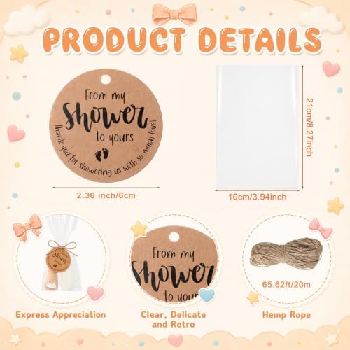 Vesici 25 Sets Baby Shower Favors for Guests Mini Handmade Footprint Scented Soap with Bottle Openers Keychains and Thank You Cards for Shower Gender Reveal Party Favors (Oh Baby) - Image 4