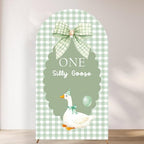 One Silly Goose Arch Backdrop Cover Sage Green 1st Birthday Party by Unknown