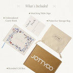 Embroidered Wedding Guest Book, 9 x 7 in, 160 Acid-Free Pages (Ivory) - Image 6
